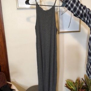 One-Size Gray Flowy Maxi Dress